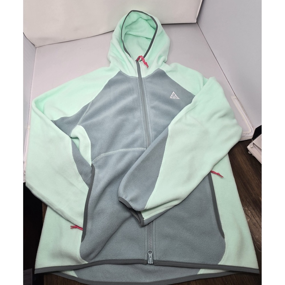 Nike Men's ACG "Wolf Tree" Full-Zip Hoodie in Mint Foam/Cannon Sz Small